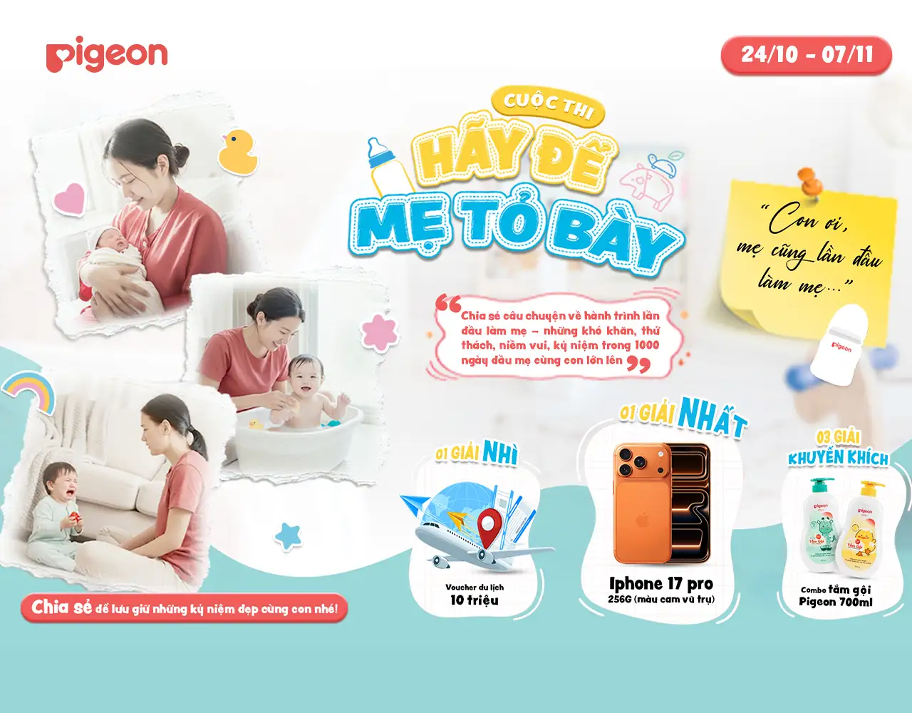 Pigeon Việt Nam phát động cuộc thi “Hãy để mẹ tỏ bày”, tôn vinh hành trình làm mẹ